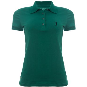 camisa polo verde feminina