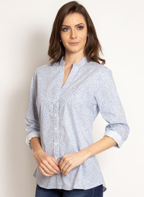 camisa manga longa florida feminina