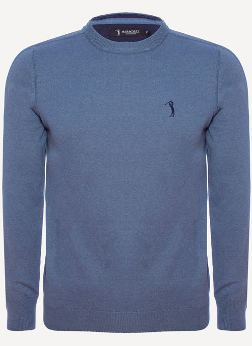 Suéter masculino com gola careca é ideal para usar com camisa polo em looks de trabalho