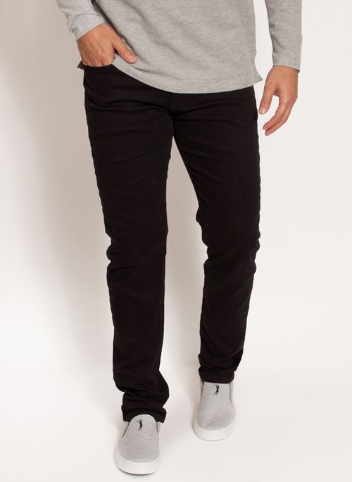 calça masculina de sarja preta